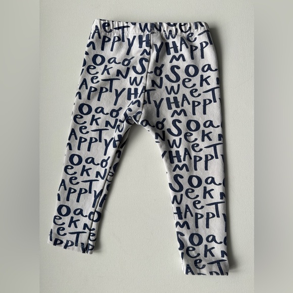 Zara girl’s ABC’s leggings | color beige and letters print blue | size 18-24M. - Picture 2 of 4
